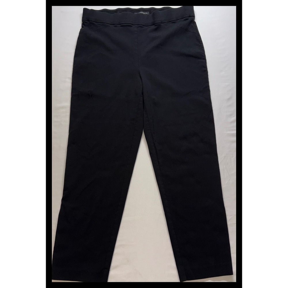Counterparts Pants Womens 14 Black Pull On Stretch‎ Ankle Button Hem Office